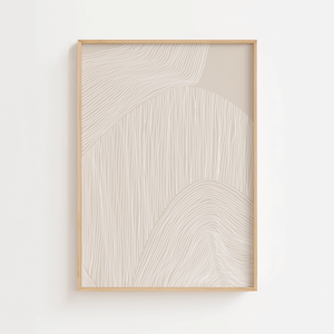 Soft Landscape Lines No.1 moderne plakat med abstrakte linjer i beige nuancer