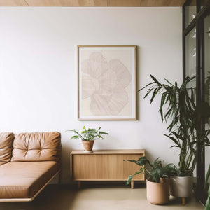 Soft Organic Lines moderne plakat med organiske linjer i beige og neutrale nuancer