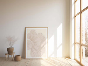 Soft Organic Lines moderne plakat med organiske linjer i beige og neutrale nuancer