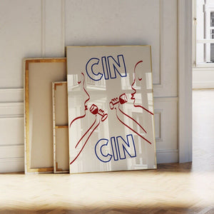 Cin Cin Wine Plakat – Stilfuld Vinplakat til Dit Hjem