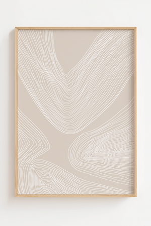 Soft Landscape Lines No.2 moderne plakat med abstrakte linjer i beige og neutrale toner