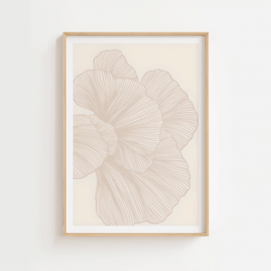 Soft Organic Lines moderne plakat med organiske linjer i beige og neutrale nuancer