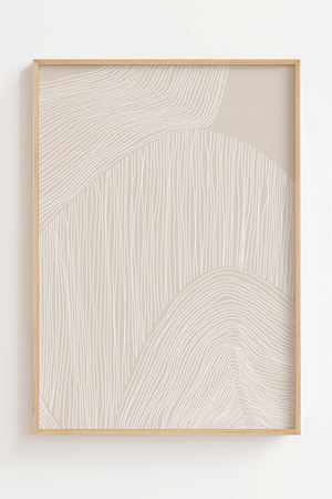 Soft Landscape Lines No.1 moderne plakat med abstrakte linjer i beige nuancer