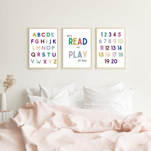 Let's Read and Play All Day Plakat – Sjov og Læring til Børneværelset