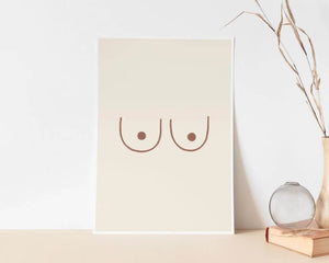 Bryster Line Art Plakat | Minimalistisk Plakat med Bryster