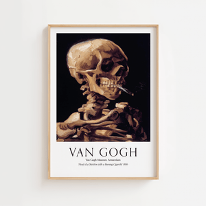 Skeleton with Cigarette plakat 1886 – Van Gogh skelet kunstplakat