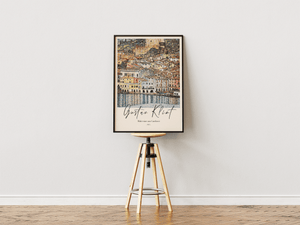 Malcesine ved Gardasøen plakat – Gustav Klimt landskab kunstplakat med italiensk by og sømotiv