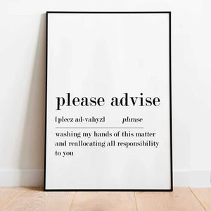 Please Advise Definition Ellens Shop