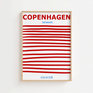Copenhagen Amager plakat - Godt kunstykke som repræsenterer amager