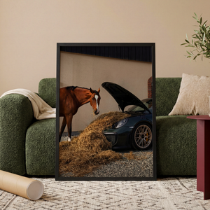 Horse & Sports Car Plakat