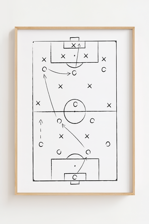 Opdag vores fodboldbane fodboldplakat, perfekt til at bringe spillets energi ind i dit hjem. Ideel til fodboldfans og sportsglade hjem. Køb din plakat nu! 