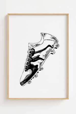 Opdag vores stilfulde fodboldsko plakat. Perfekt til fodboldfans og sportsentusiaster. Tilføj et sporty præg til væggen med denne moderne sportsplakat 