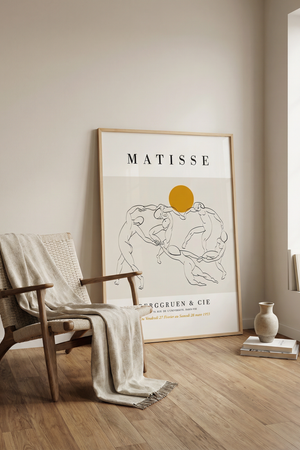 The Dance – Matisse Plakat er en smuk og ikonisk gengivelse af Matisse’s kendte værk med dansende figurer i bevægelse.