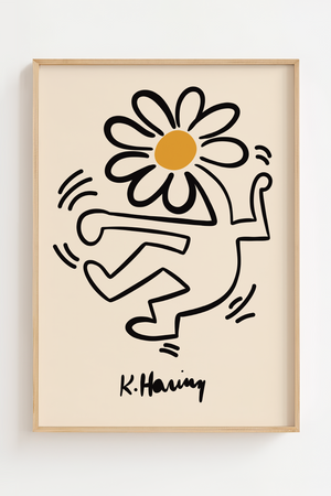 Gul Keith Haring Dancing flower Plakat