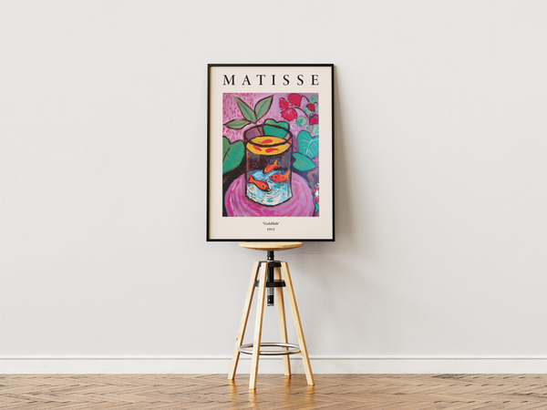 Matisse Goldfish plakat med farverigt motiv af guldfisk i glasvase fra 1912.
