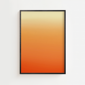 Gylden Morgen plakaten, hvor bløde farveovergange i gule og orange nuancer skaber en rolig og opløftende stemning.