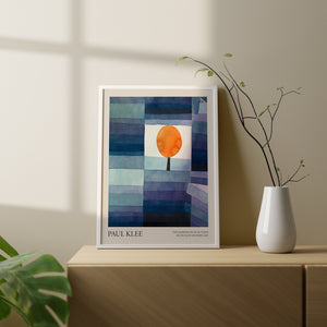 Paul Klee udstillingsplakat – The Harbinger of Autumn, Museum of Modern Art, blå og orange kunst