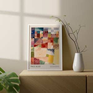 Paul Klee udstillingsplakat – Motif from Hammamet, Museum of Modern Art, farverig geometrisk kunst