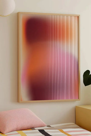 Moderne gradient plakat med bløde varme farver i nordisk indretning