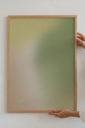 Plakat med grøn farveovergang i rolige naturlige nuancer