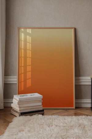 Minimalistisk gradient plakat med varme solopgangsfarver