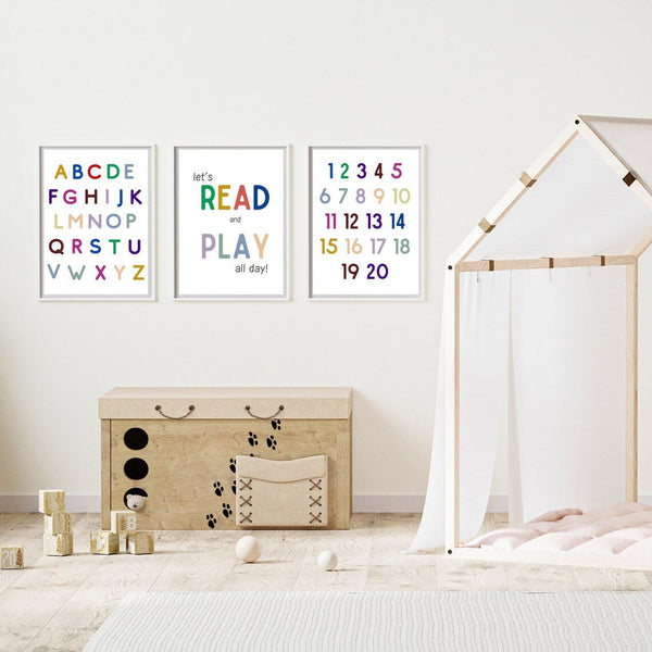 Let's Read and Play All Day Plakat – Sjov og Læring til Børneværelset