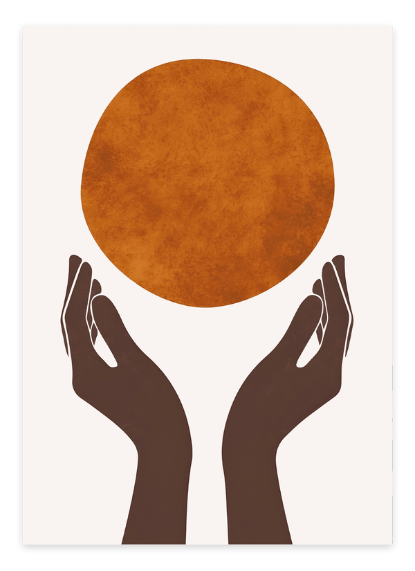Abstract Hands & Sun Plakat