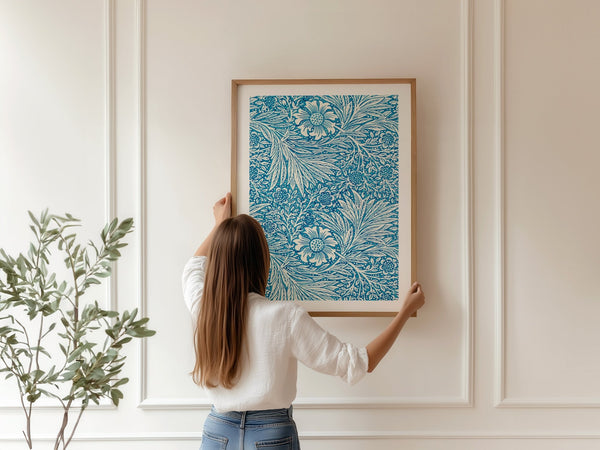 Blåt kunsttryk Plakat