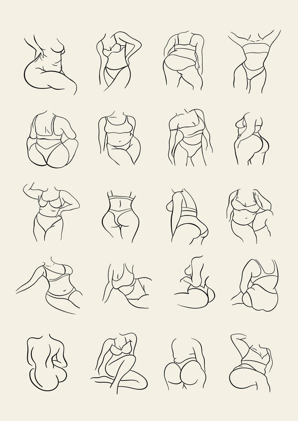 Body Positivity - Line art Plakat