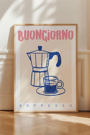 Buongiorno Espresso Plakat | Italiensk Kaffeinspiration til Dit Hjem