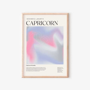 Capricorn - Farverig stjernetegns plakat Ellens Shop