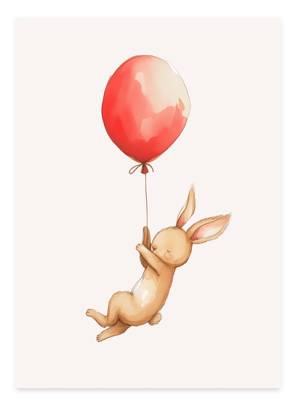 Kanin med Ballon -  Børneplakat