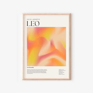 Leo - Farverig stjernetegns plakat Ellens Shop