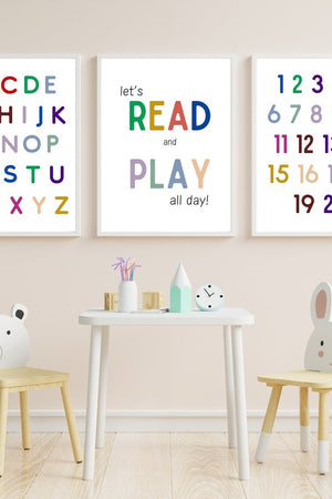 Let's Read and Play All Day Plakat – Sjov og Læring til Børneværelset