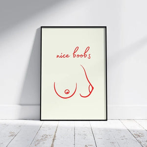 Nice Boobs Plakat | Stilfuld & Kunstnerisk Bryster Plakat

