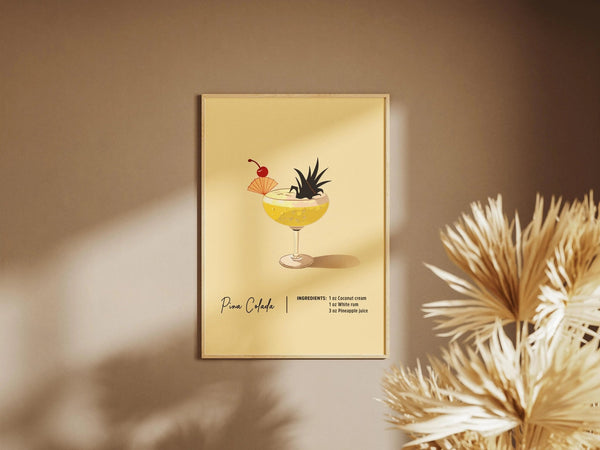 Pina Colada Ingredients Poster