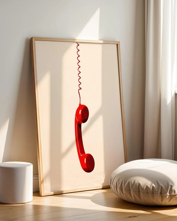 Rød Telefon – Retro Plakat