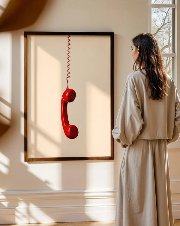 Rød Telefon – Retro Plakat