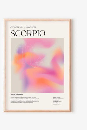 Scorpio - Farverig stjernetegns plakat Ellens Shop