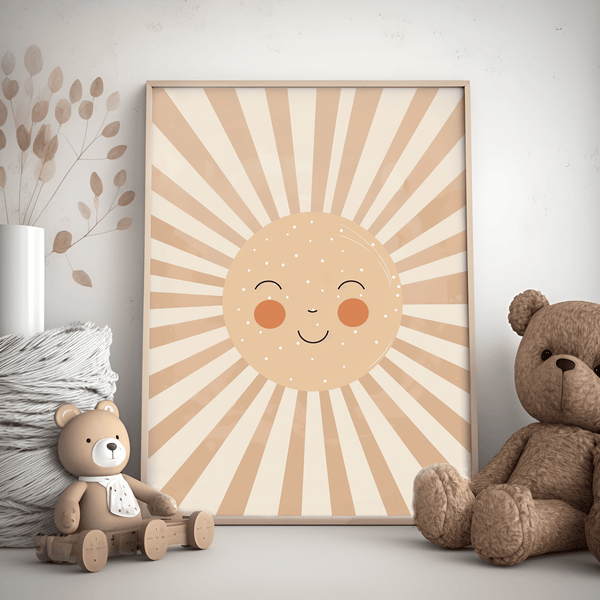 Smiling Sun - Børneplakat | Solrig & Hyggelig Vægkunst