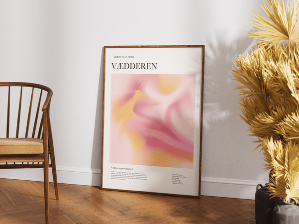 Farverig vædderen stjernetegns plakat med moderne og energisk udtryk