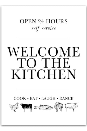 plakat-welcome-to-the-kitchen-hvid-plakat-342097
