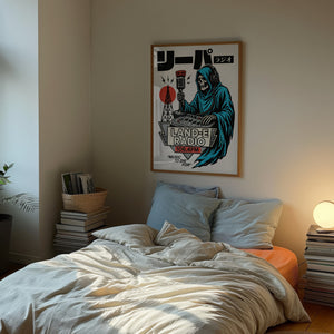 リーパーラジオ Reaper Radio plakat i egetræsramme over seng